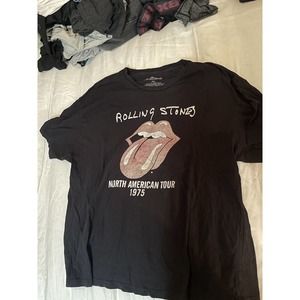 Rolling Stones 1975 North American Tour T Shirt Reprint Rock And Roll XXL Large